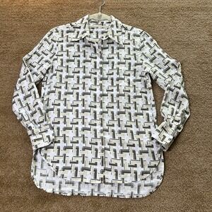 EQUIPMENT FEMME | 100% Linen Natural Abstract Print Button down Shirt |‎ Small